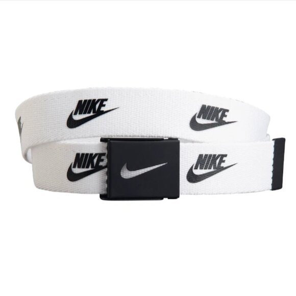 Nike Men's Golf Web Belt Adjustable Size Up to 42" White NEW - Picture 1 of 5